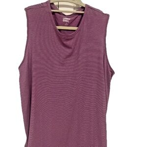 Size Large Lands End Pink and White thin Striped Tunic